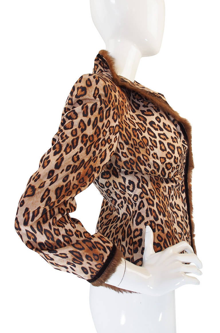 Women's F2006 RTW McQueen Leopard and Fur Jacket For Sale