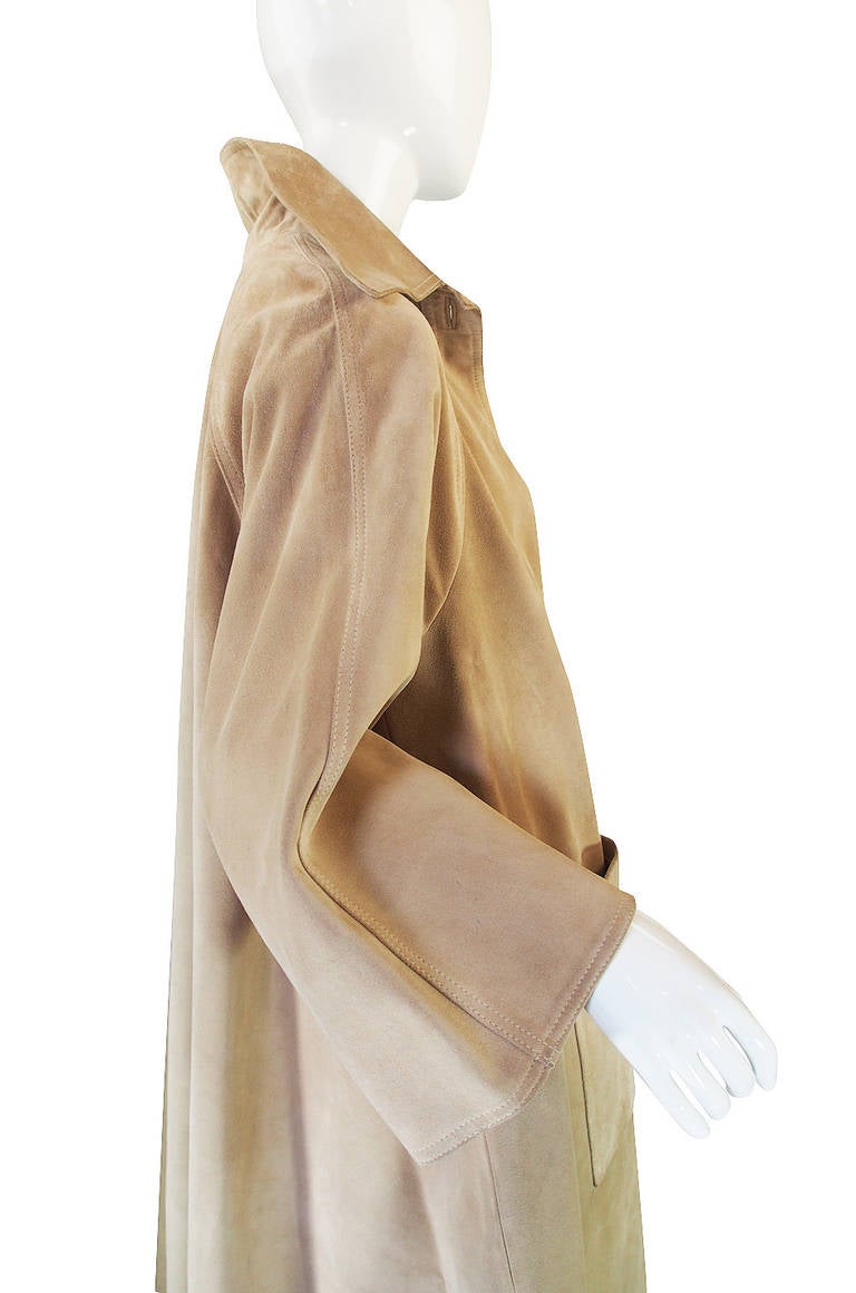 Amazing 1970s Christian Dior Suede Swing Coat 1