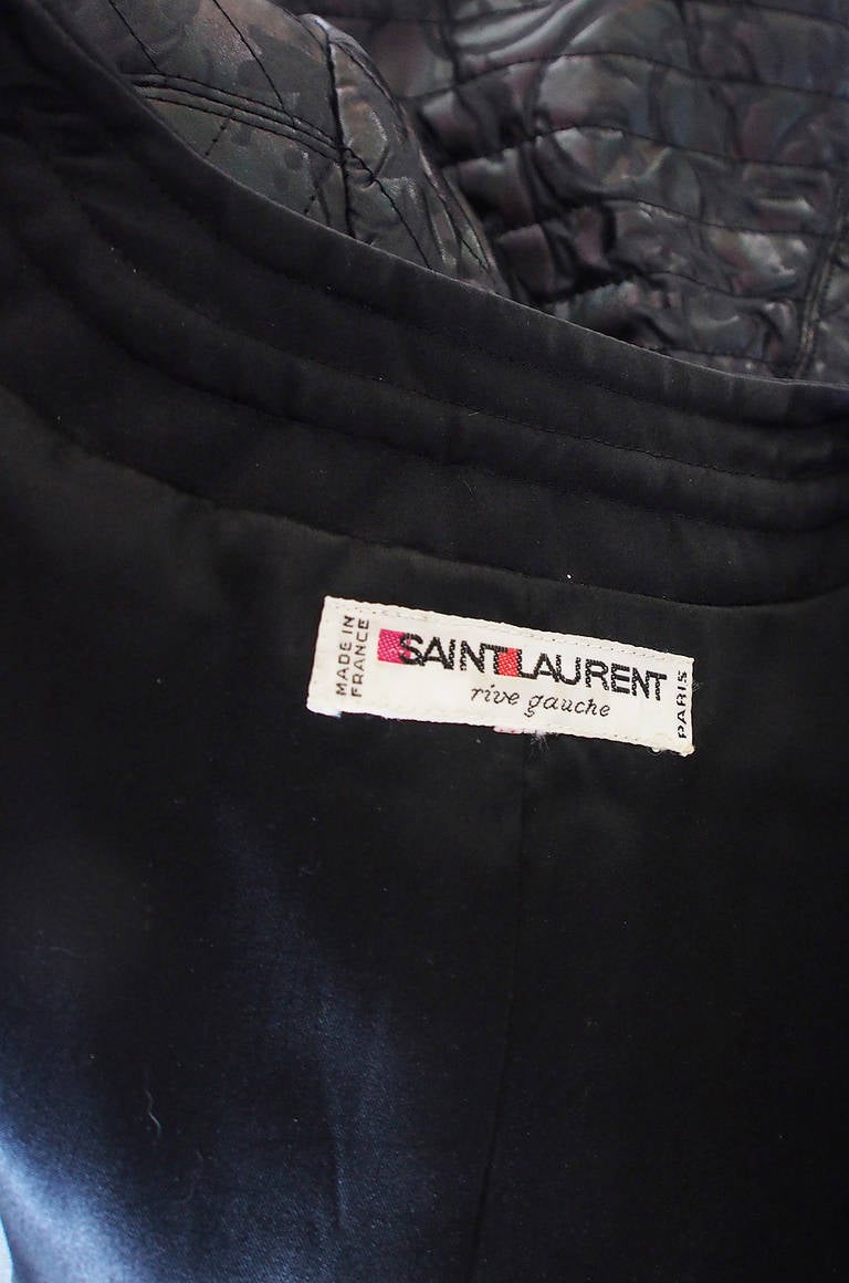 1970s Unusual Plastic Coated YSL Jacket For Sale 2