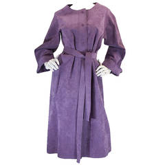 Vintage 1972 Purple Ultrasuede Shirtwaist Halston Dress