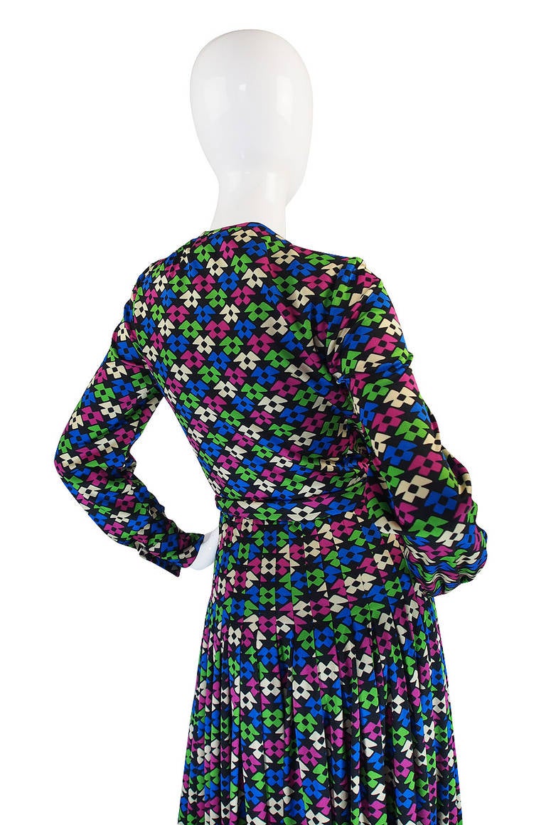 1960s Incredible Givenchy Silk Jersey Maxi Dress 1