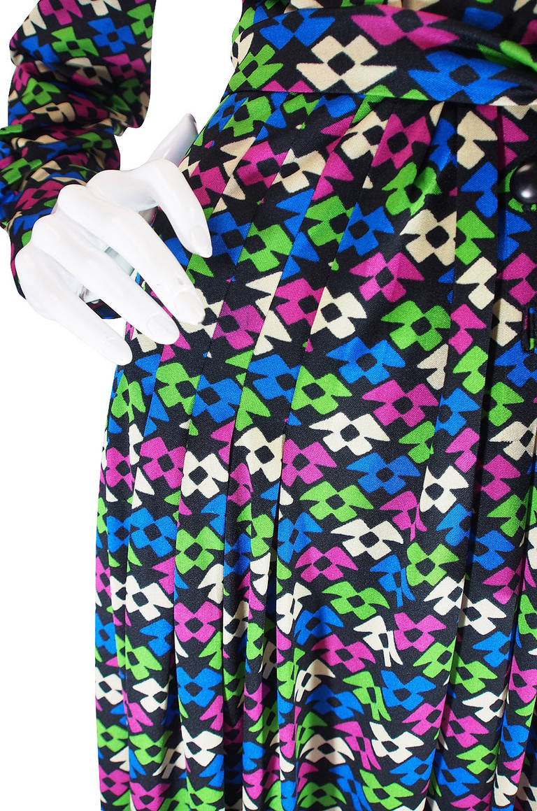 1960s Incredible Givenchy Silk Jersey Maxi Dress 4