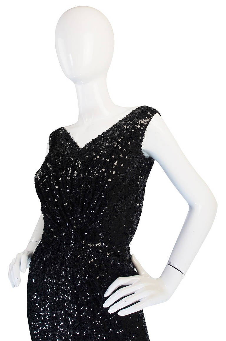 Women's 1950s Fine Sequin Ceil Chapman Wiggle Dress