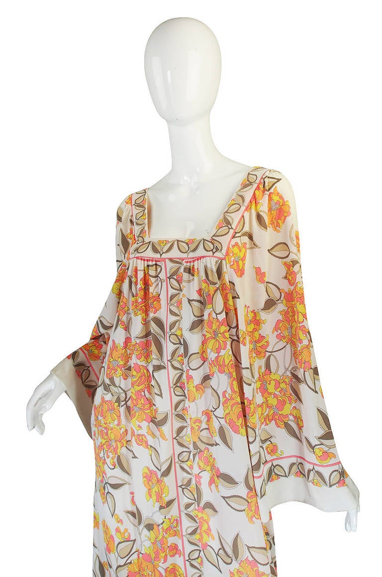 1960s Emilio Pucci for Formit Rogers Printed Caftan Dress at 1stDibs