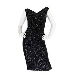 1950s Fine Sequin Ceil Chapman Wiggle Dress