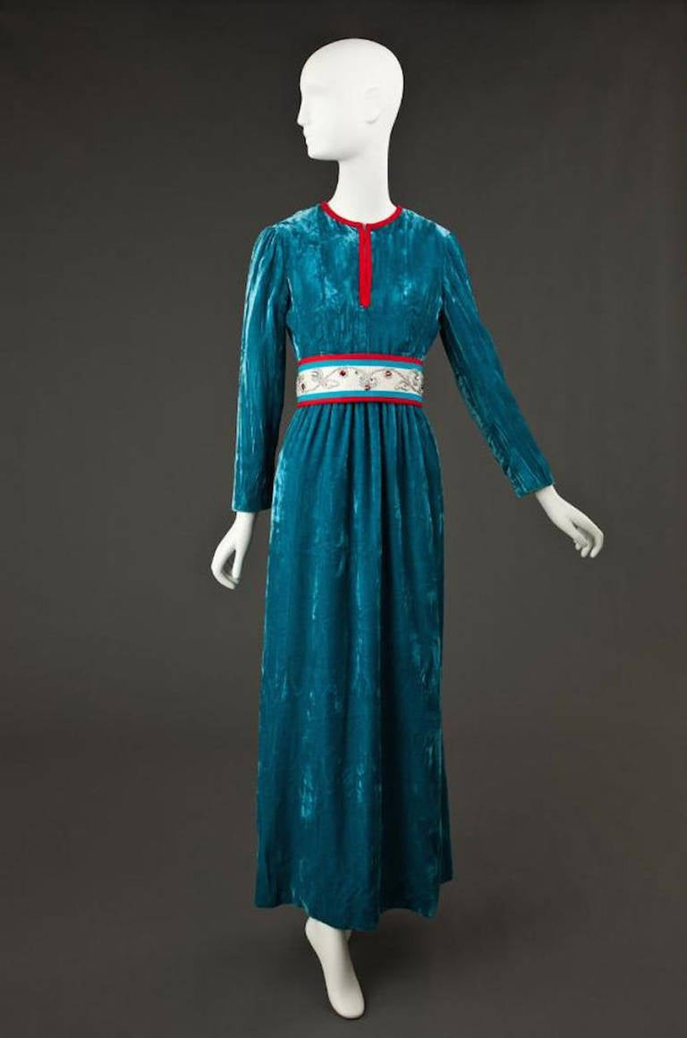 1960s Jeweled Belt Oscar De La Renta Museum Dress 5