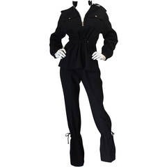 Vintage c1968 Amazing Black Andre Courreges "Flight" Suit