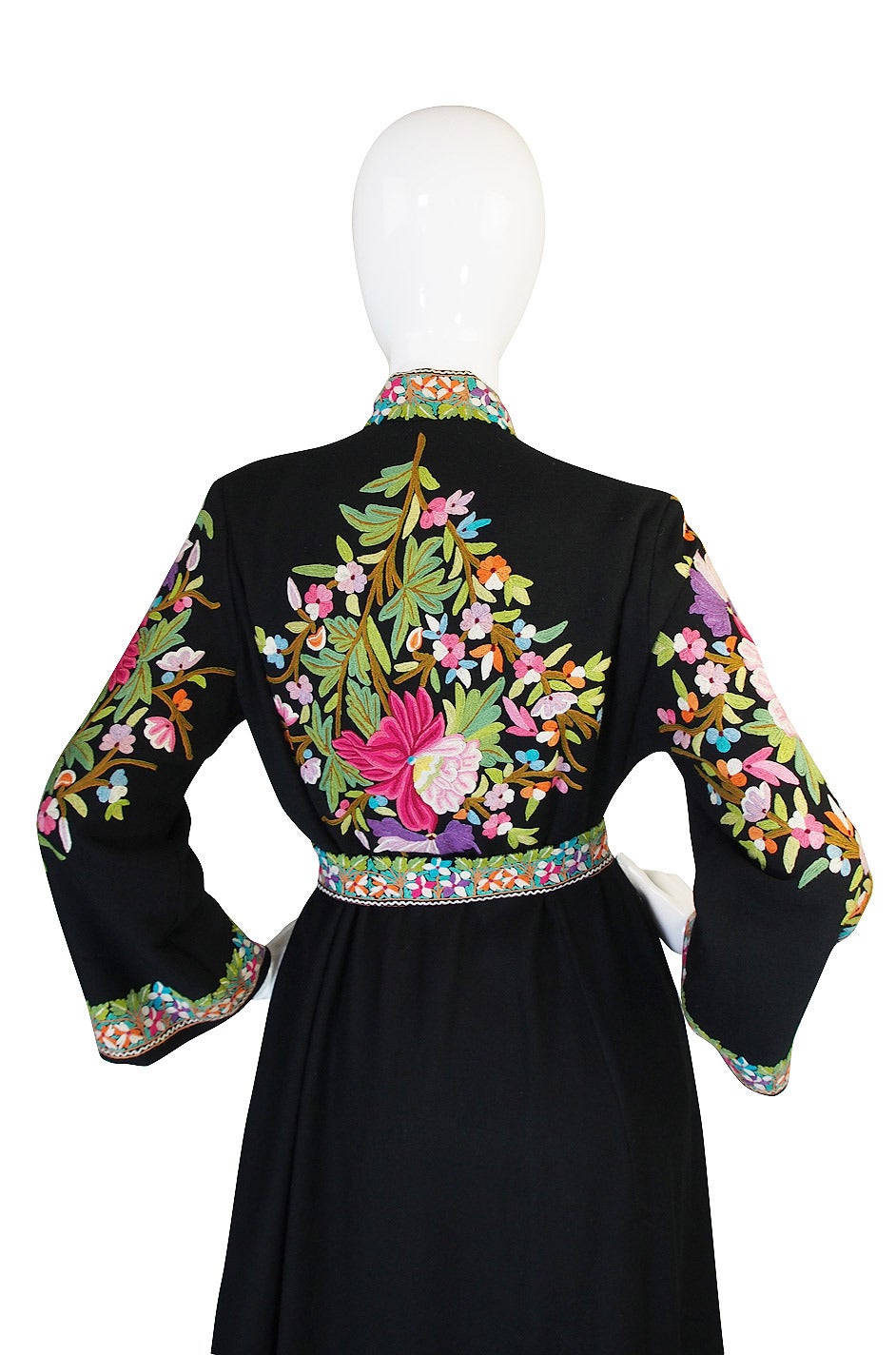 Women's or Men's Exceptional Antique Hand Embroidered Coat or Gown