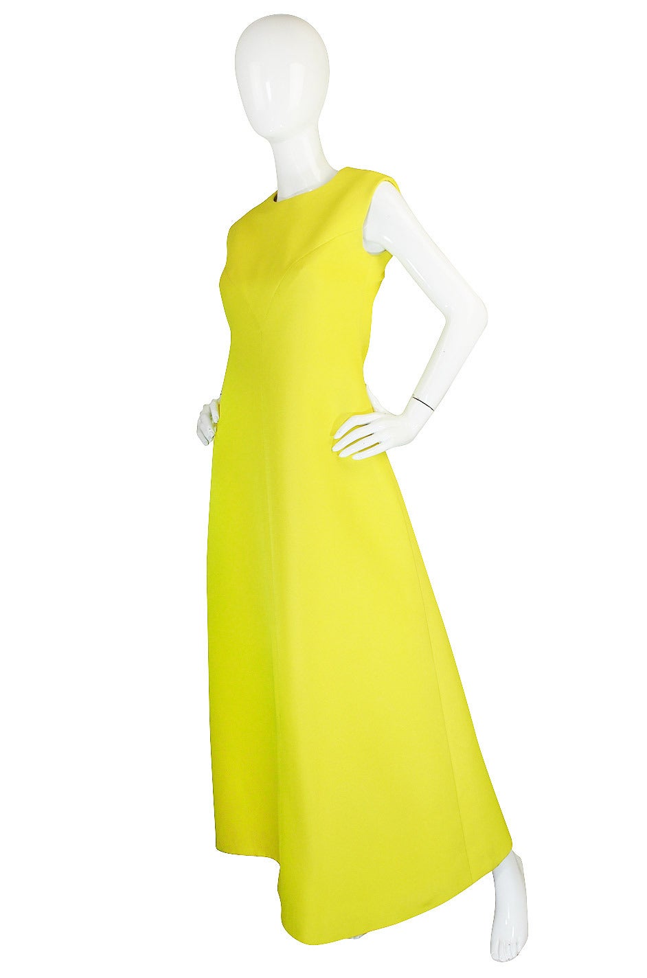 Rare 1960s Custom Sculptural Yellow Givenchy Gown In Excellent Condition In Rockwood, ON