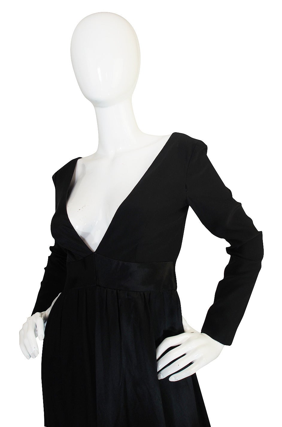 Women's c1966 Black Silk Emilio Pucci Plunged Jumpsuit