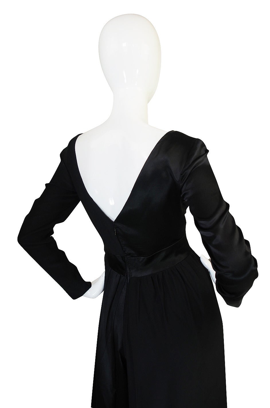 c1966 Black Silk Emilio Pucci Plunged Jumpsuit 1