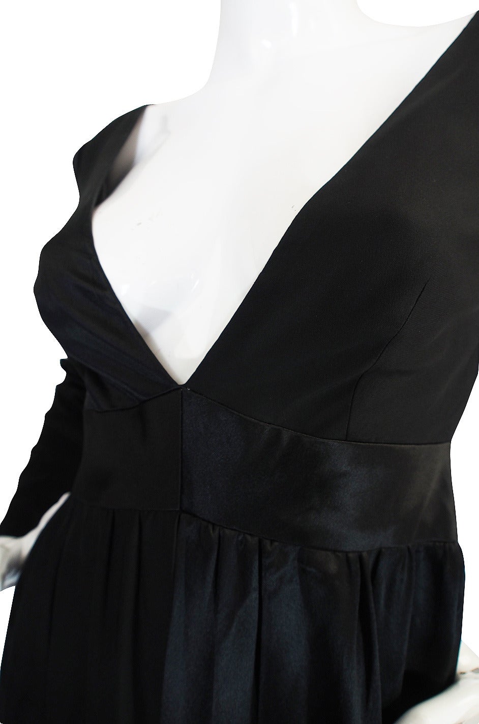 c1966 Black Silk Emilio Pucci Plunged Jumpsuit 3