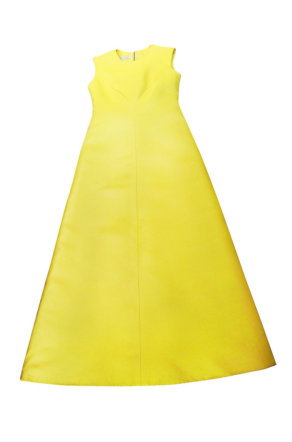 Rare 1960s Custom Sculptural Yellow Givenchy Gown 5