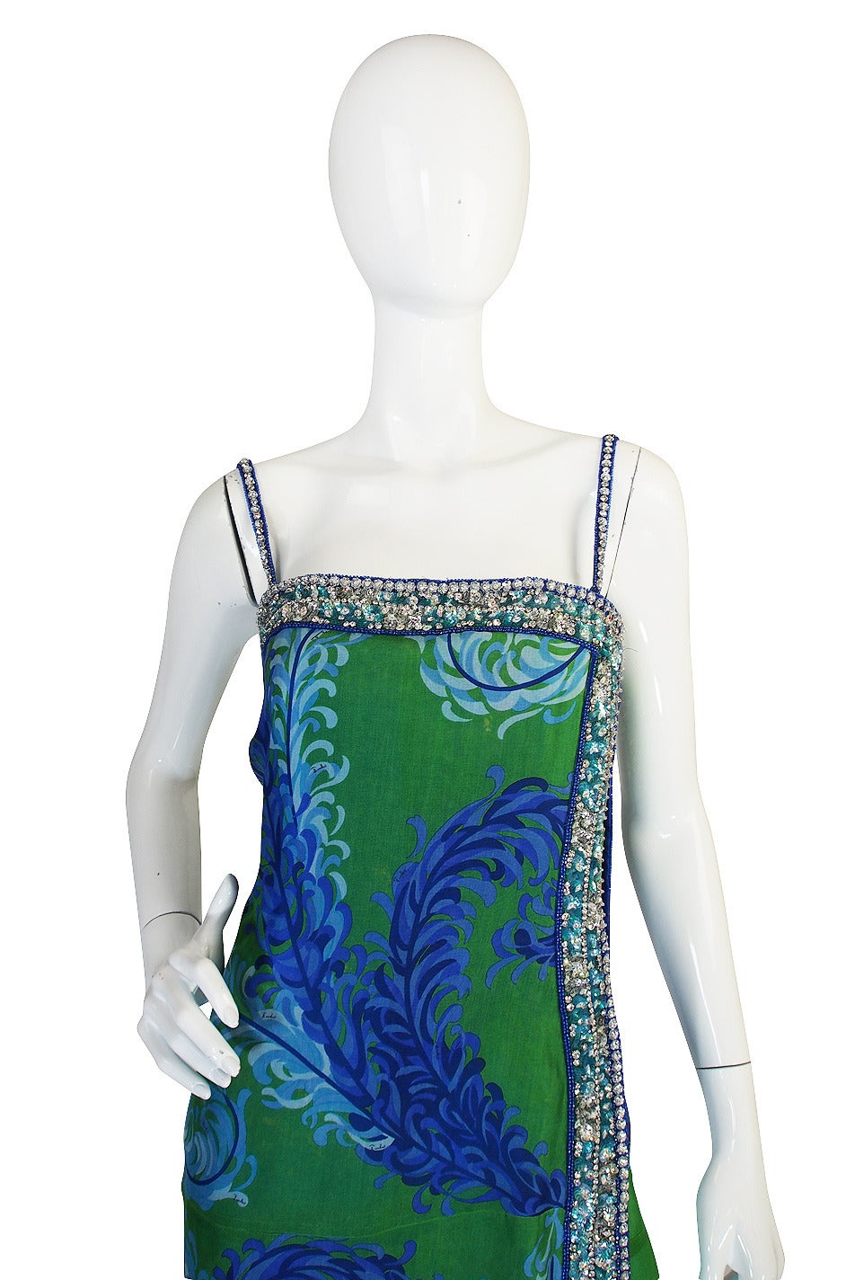 Rare 1960s Emilio Pucci Couture Beaded Jumpsuit In Excellent Condition In Rockwood, ON