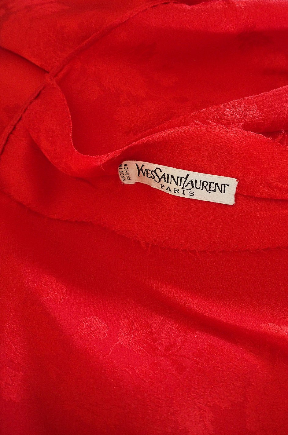1979 Yves Saint Laurent Haute Couture Red Silk Top For Sale 2