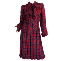 Vintage 1979 Haute Couture Yves Saint Laurent Silk Dress
