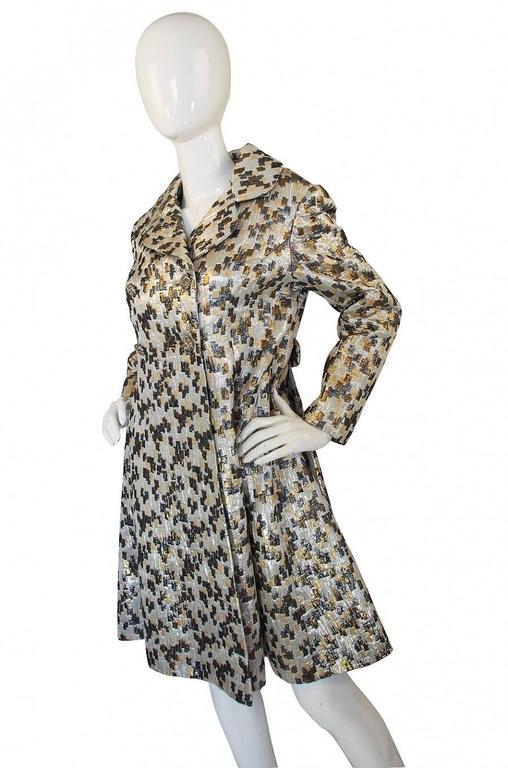 Stunning Late 1950s Metallic Ceil Chapman Silk Brocade Coat For Sale at ...