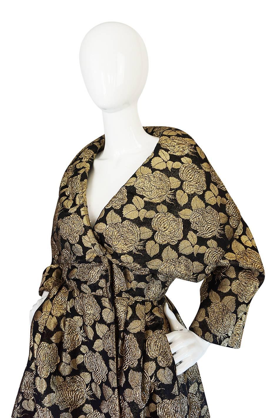 Women's 1950s Rich Gold Thread Silk Brocade 