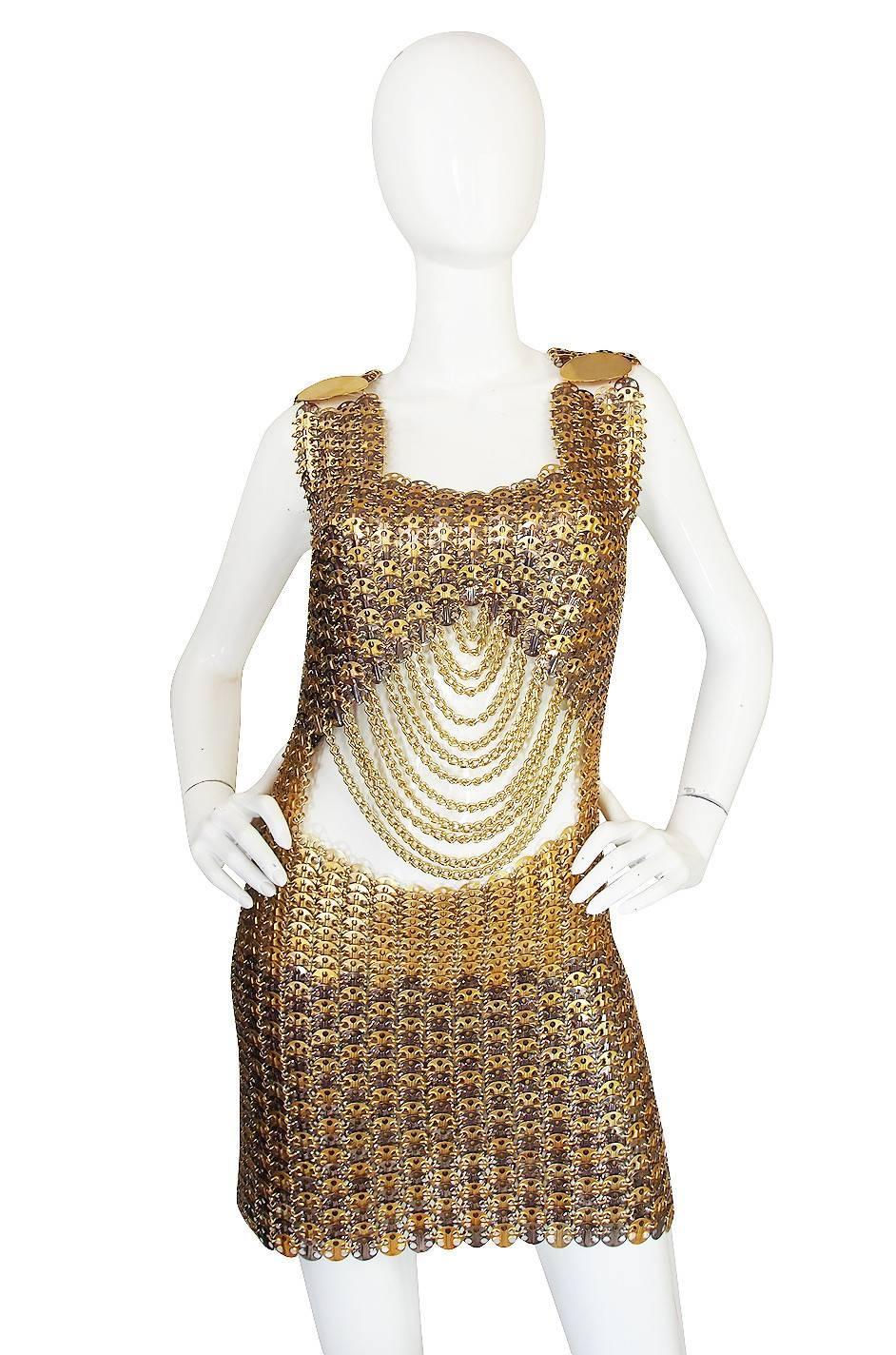 Important and Rare 1968 Paco Rabanne Metal Disc Dress Worn by Naomi ...