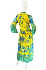 1960s Frog Knot Oscar de la Renta Silk Kimono Dress