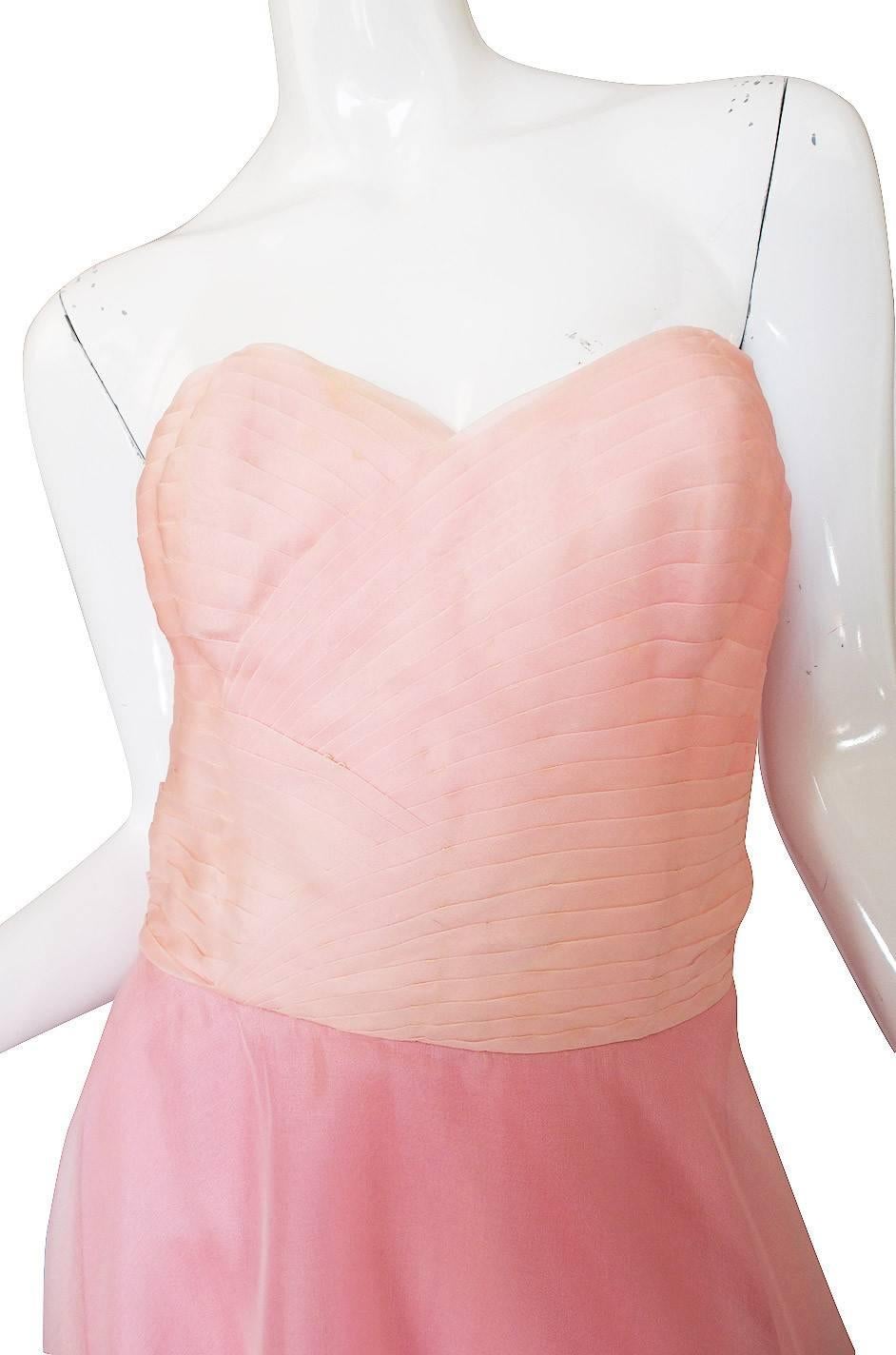 Dramatic 1975 Loris Azzaro Couture Pink Silk Gown & Cape 2