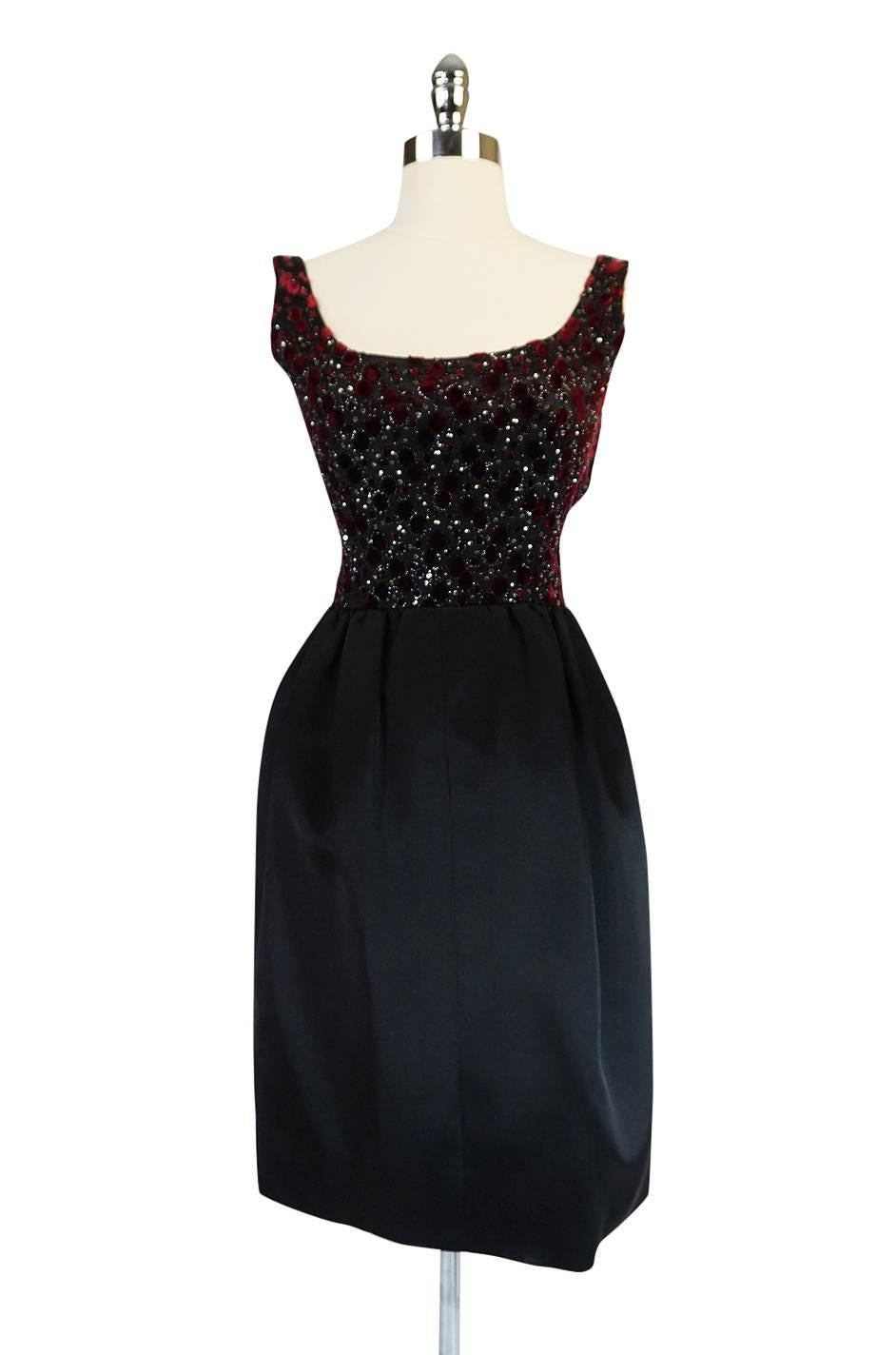 Black c1962 Lesage Embellished Haute Couture Givenchy Dress