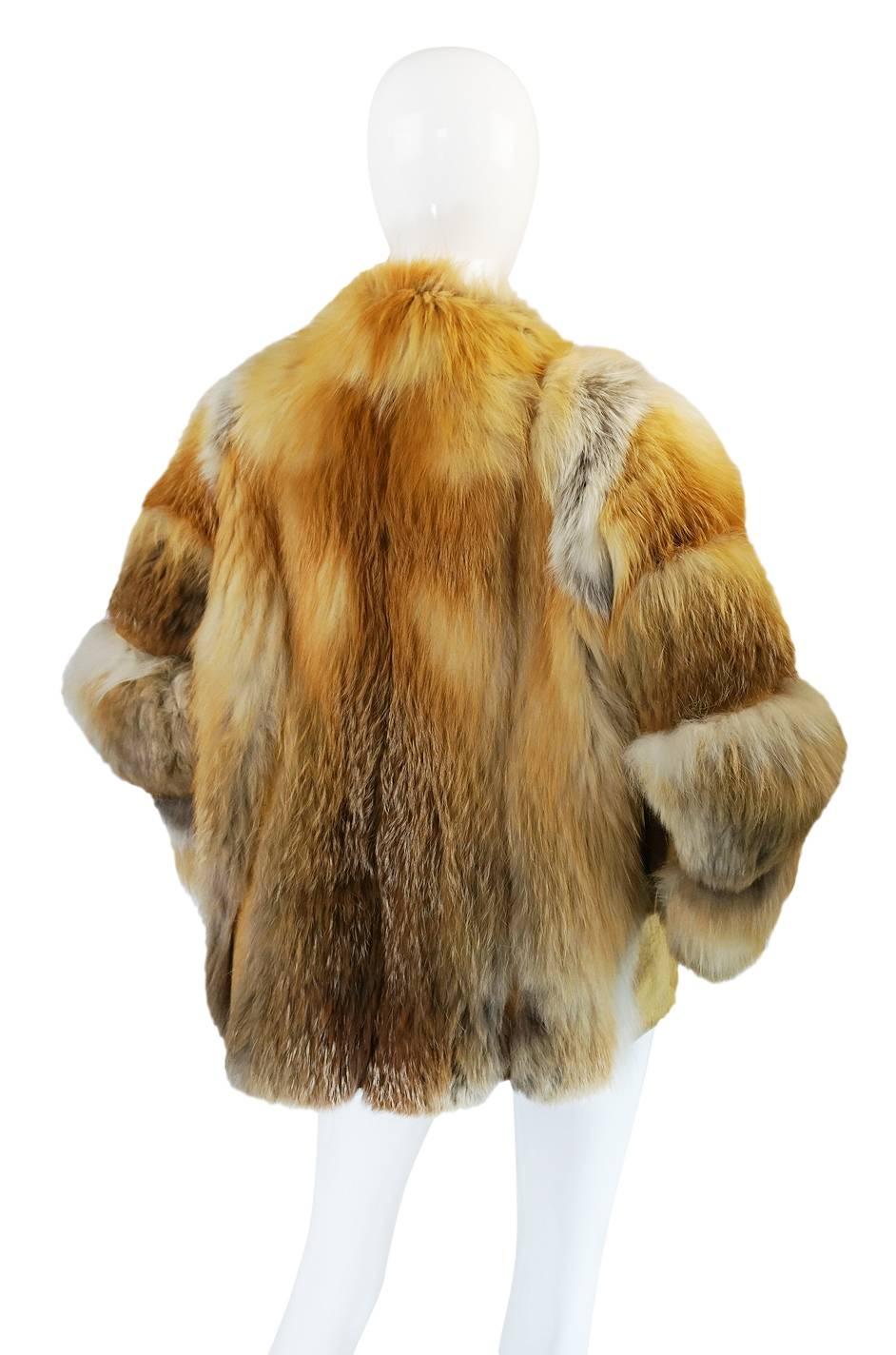 Stunning 1970s Natural Red Fox & Suede Fur Jacket 1