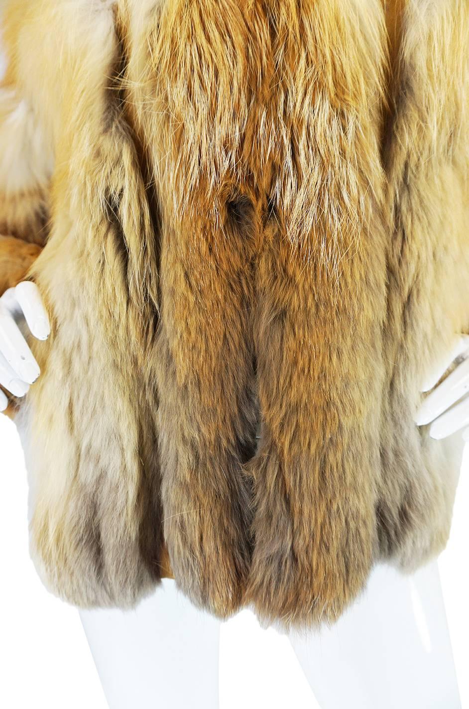 Stunning 1970s Natural Red Fox & Suede Fur Jacket 3