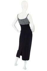 1990s Karl Lagerfeld Navy & Gingham Checked Dress