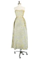 c.1953 Christian Dior Couture Silver & Sequin Fantasy Gown