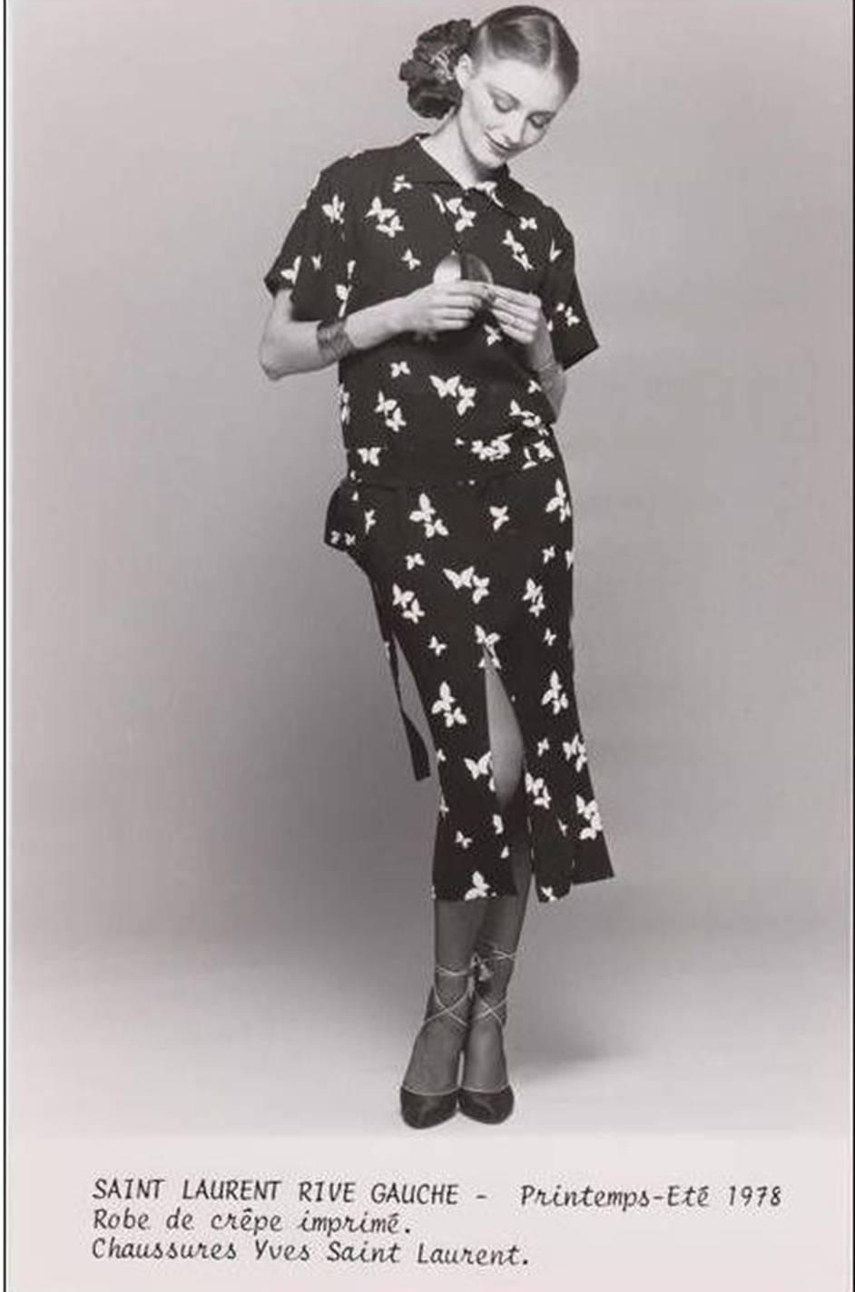 Well Documented 1978 Yves Saint Laurent Butterfly Dress 5