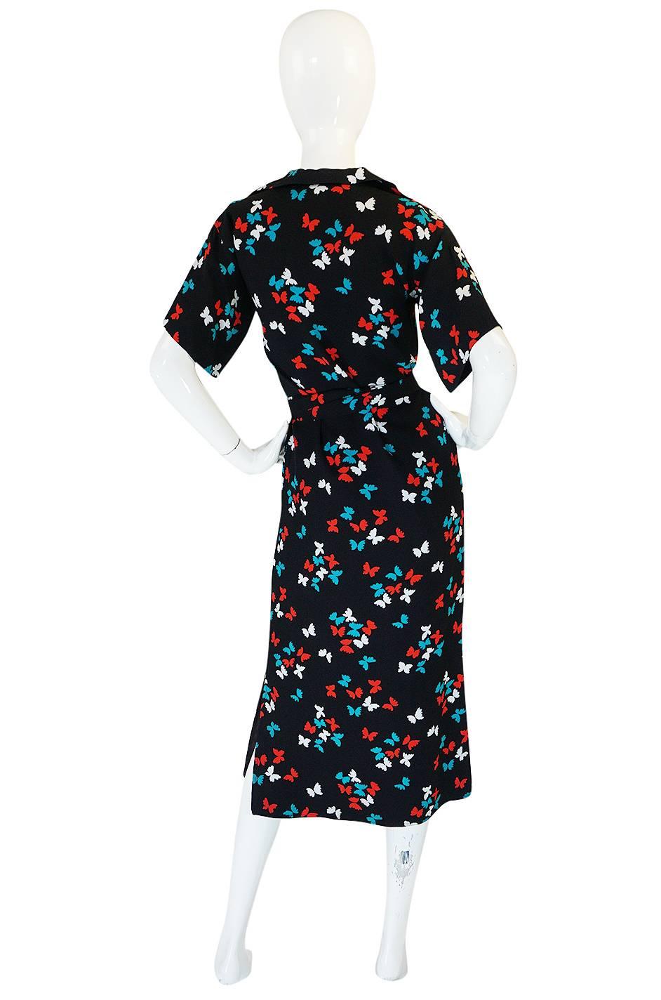 Well Documented 1978 Yves Saint Laurent Butterfly Dress In Excellent Condition In Rockwood, ON