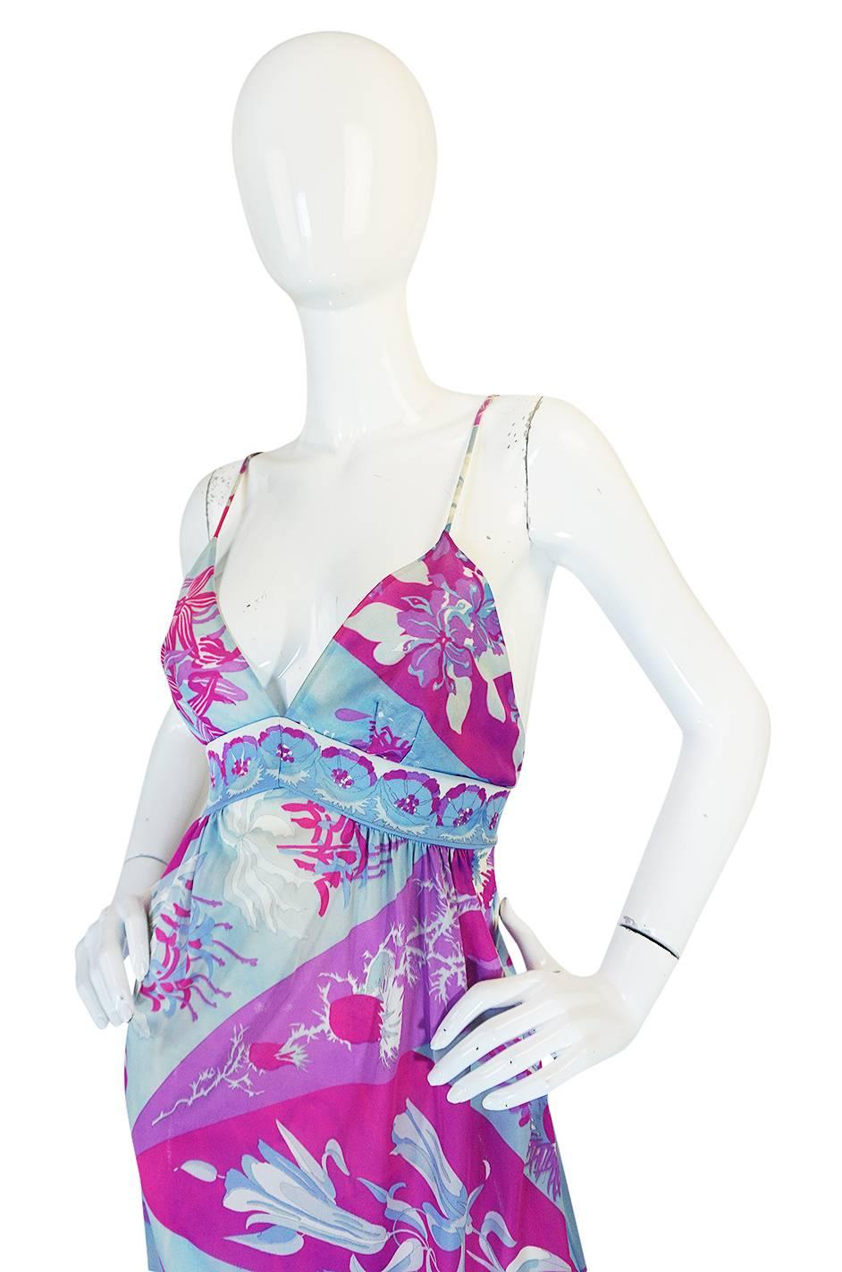 Women's 1960s Backless Floral Emilio Pucci for Formfit Rogers