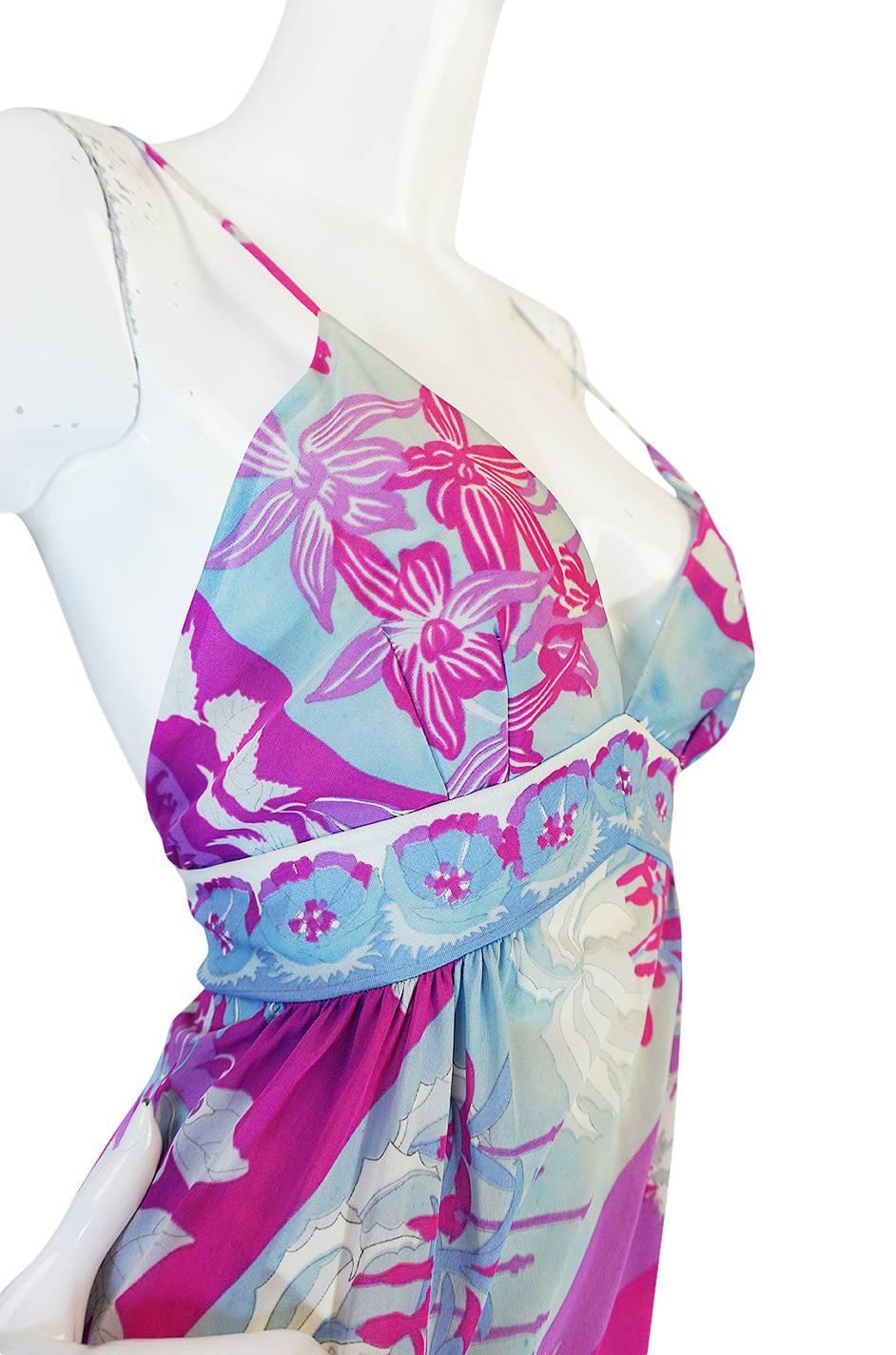 1960s Backless Floral Emilio Pucci for Formfit Rogers 1