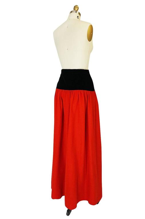 1976-77 Yves Saint Laurent Red Russian Collection Skirt at 1stDibs ...