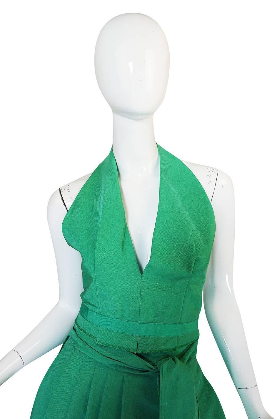 1960s Pauline Trigere Backless Structured Halter & Skirt Dress Set 1