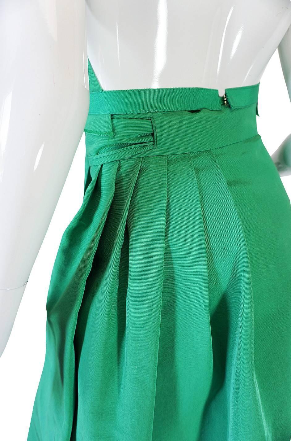 Backless 1960s Green Pauline Trigere Halter Top and Skirt Dress Set For ...