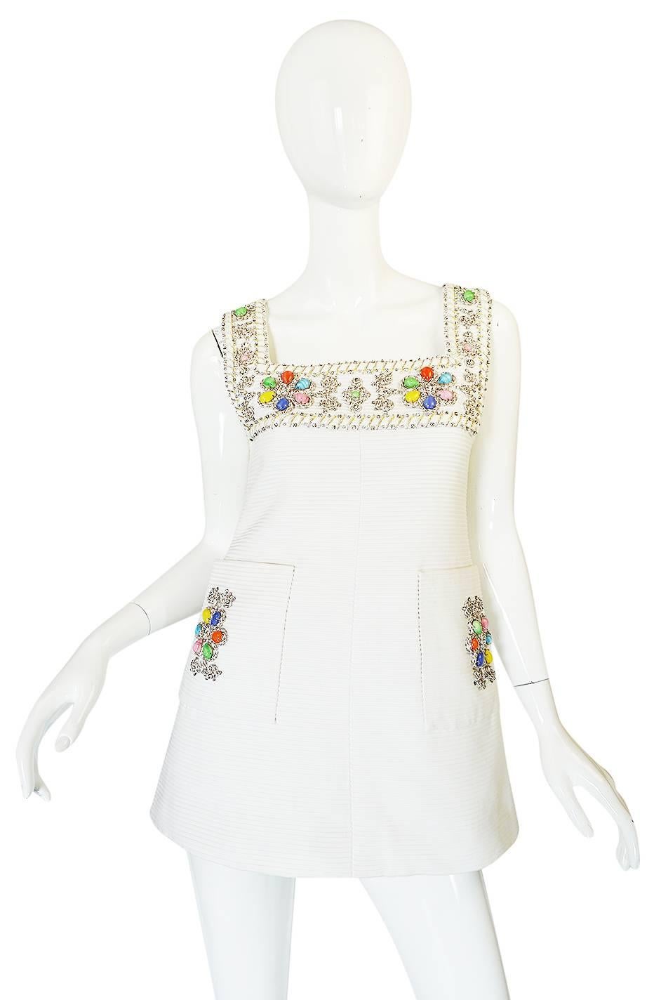 Women's 1960s Beni Salvadori Jewelled Couture Tunic or Mini Dress