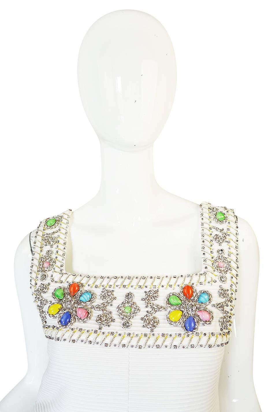 1960s Beni Salvadori Jewelled Couture Tunic or Mini Dress 3