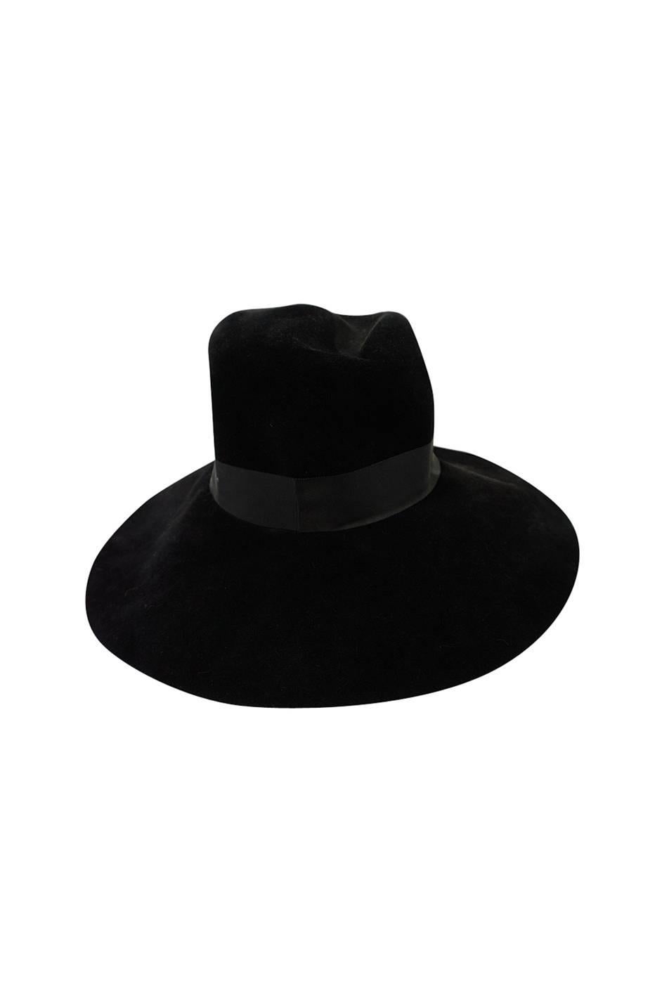 Iconic 1970s Yves Saint Laurent Wide Brim Hat In Excellent Condition In Rockwood, ON