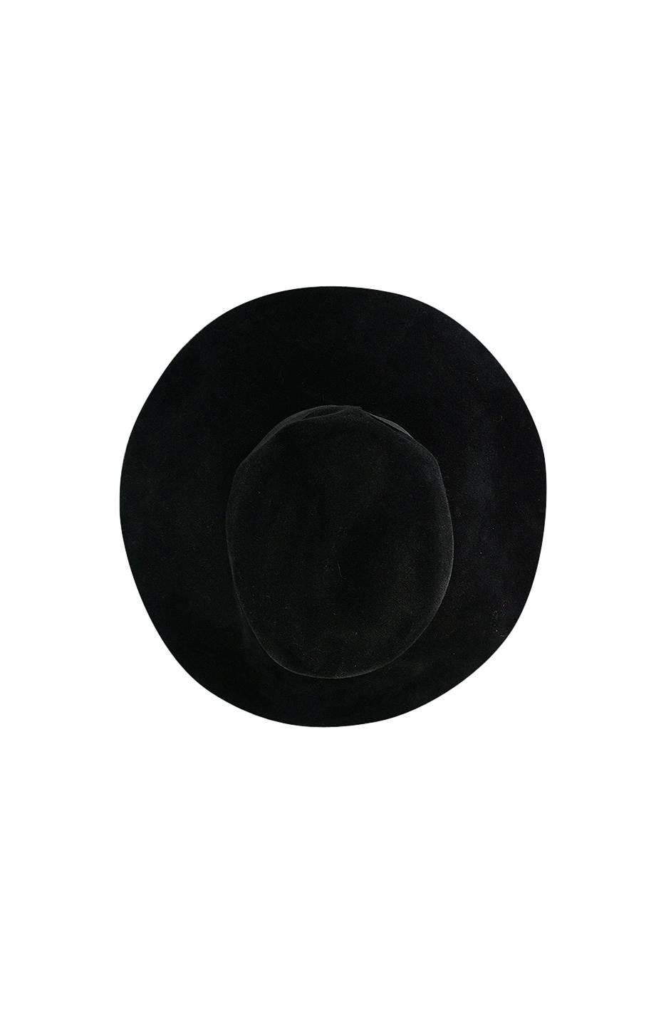 Women's or Men's Iconic 1970s Yves Saint Laurent Wide Brim Hat