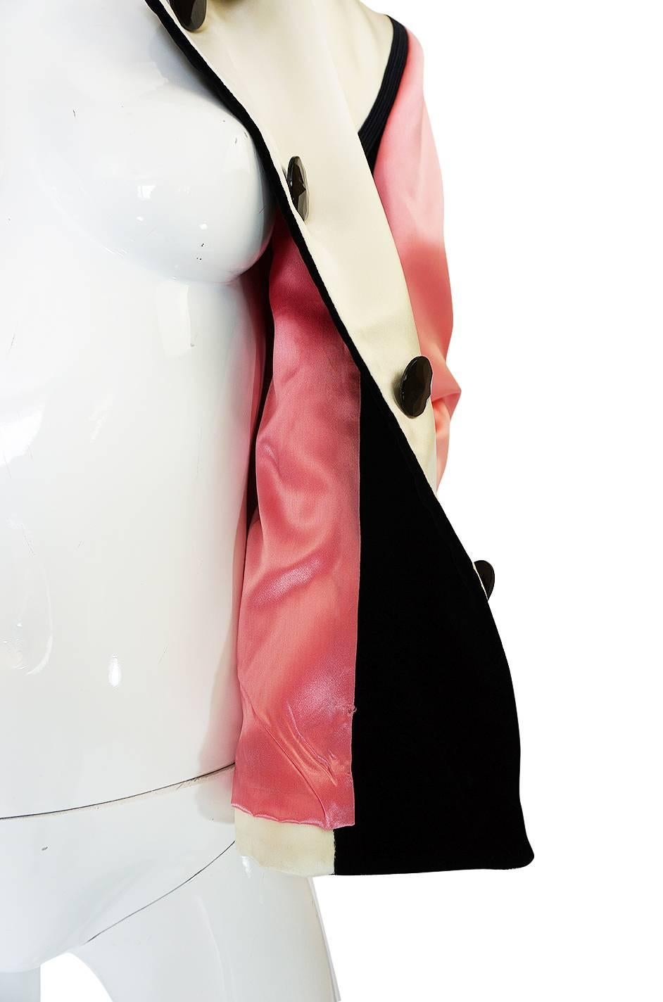 Donna 1988 Yves Saint Laurent - Giacca a blocchi di colore rosa