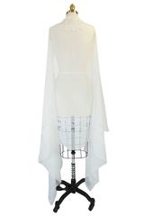 1970s Huge White Silk & Lace Christian Dior Scarf or Shawl