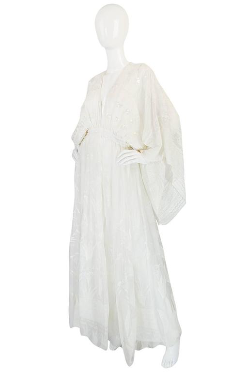 Ethereal 1974 Zandra Rhodes White Lillies of the Field Dress