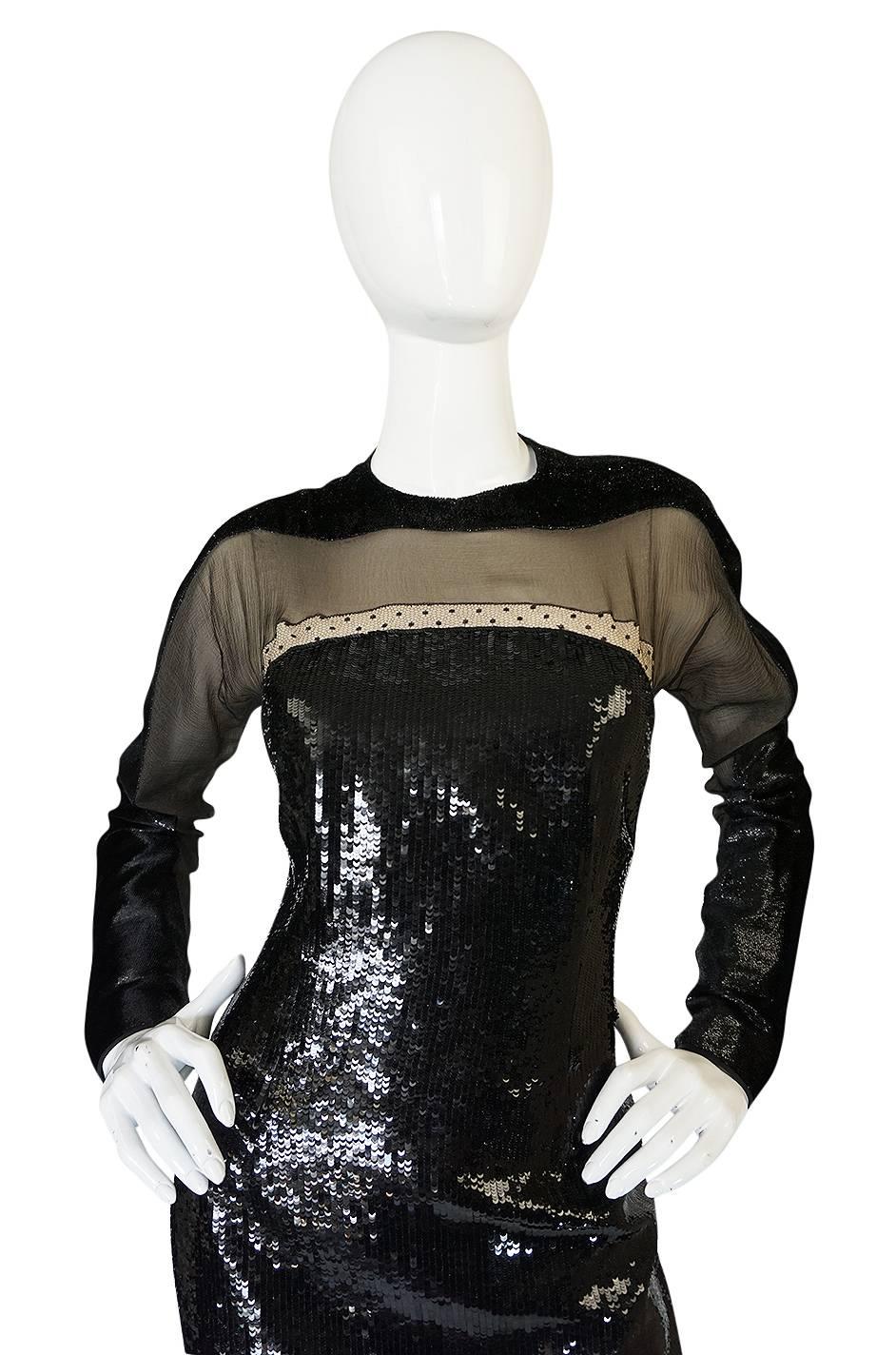 Black Museum Held Fall 1990-91 Geoffrey Beene Sequin & Lace Dress