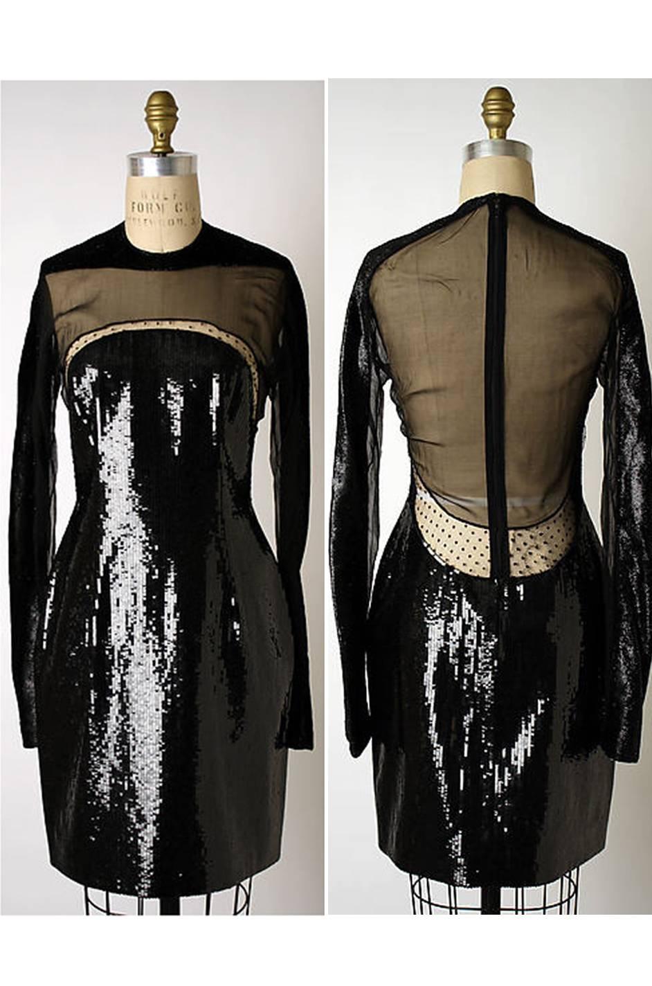 Museum Held Fall 1990-91 Geoffrey Beene Sequin & Lace Dress 4