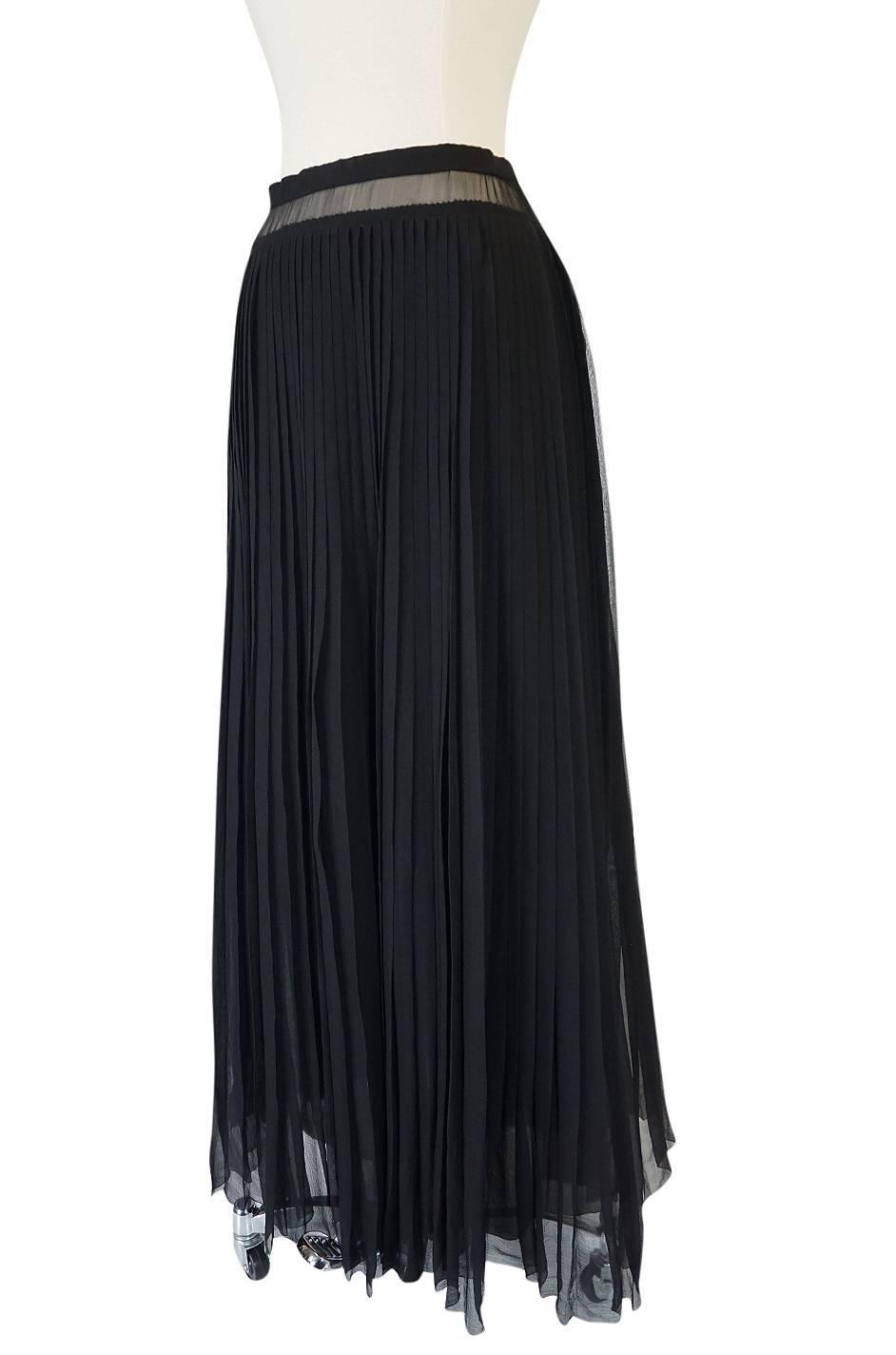 1970s Haute Couture Christian Dior Silk Chiffon Skirt For Sale at 1stdibs