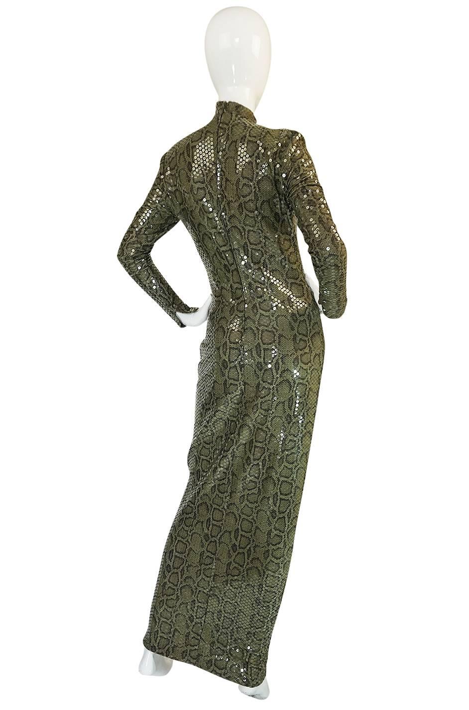 Iconic S/S 1983 Thierry Mugler Sequin Snakeskin Python Dress at 1stDibs ...