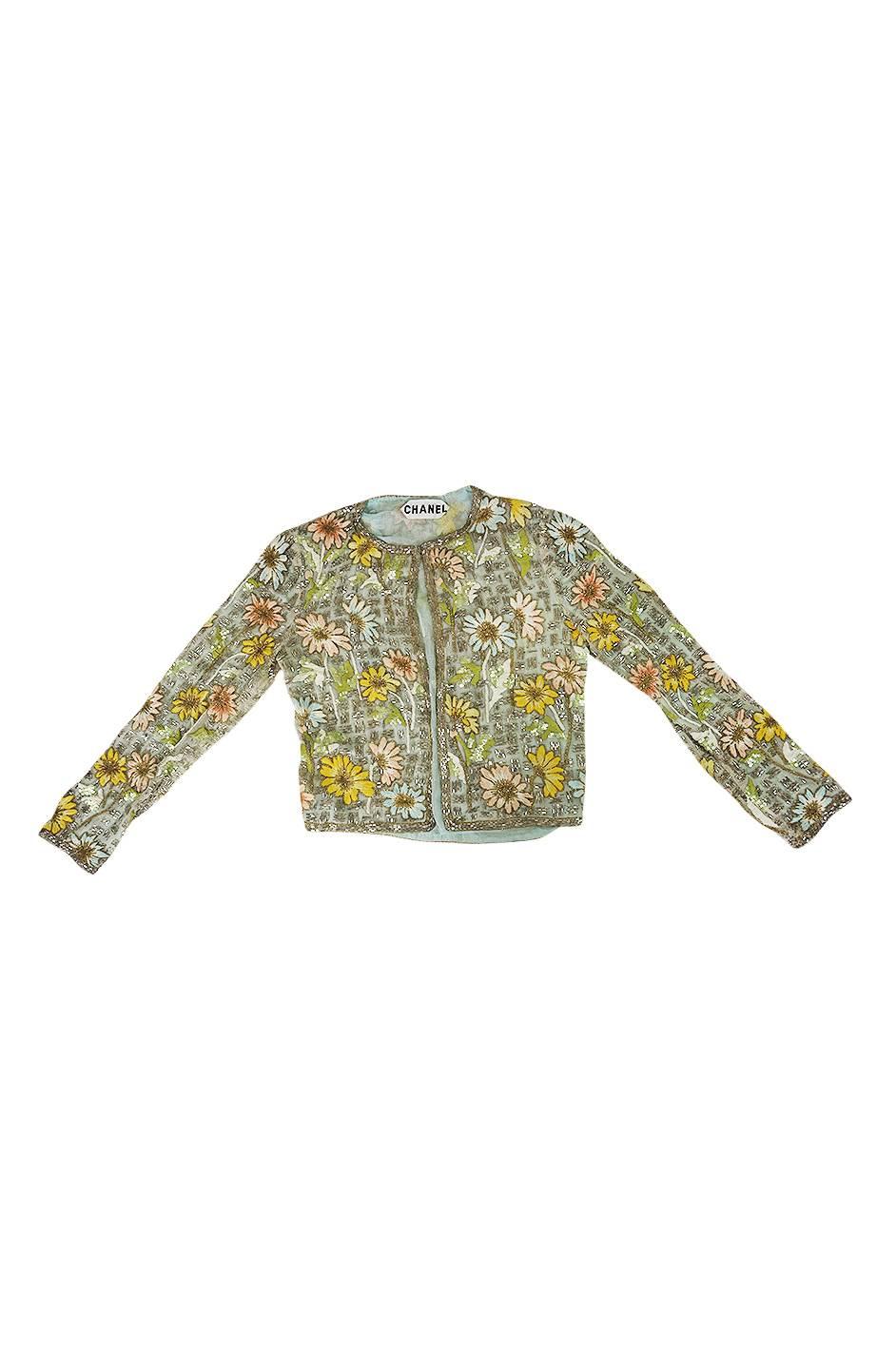 Women's 1970s Chanel Haute Couture Lesage Bead, Sequin & Embroidered Silk Jacket