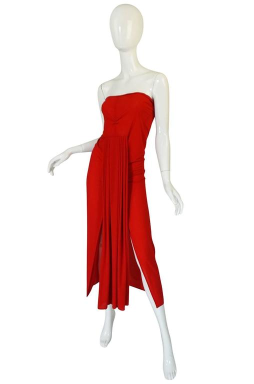 1980s Red Jersey Norma Kamali Multi Wear Dress Set at 1stDibs